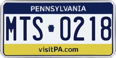 PA license plate MTS0218