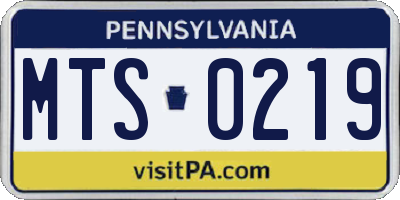 PA license plate MTS0219