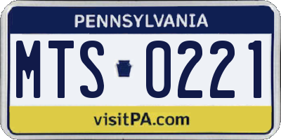 PA license plate MTS0221