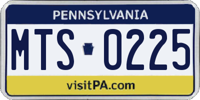 PA license plate MTS0225