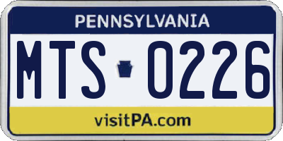 PA license plate MTS0226