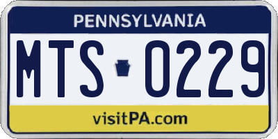 PA license plate MTS0229