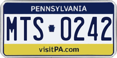 PA license plate MTS0242