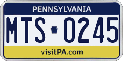 PA license plate MTS0245