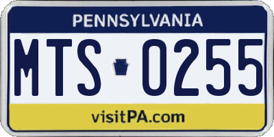 PA license plate MTS0255