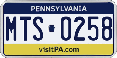PA license plate MTS0258