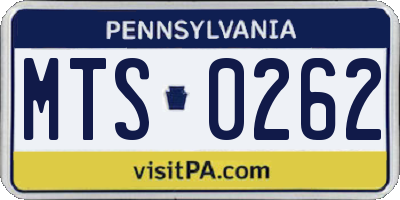 PA license plate MTS0262