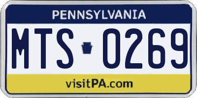 PA license plate MTS0269