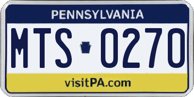 PA license plate MTS0270