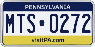 PA license plate MTS0272