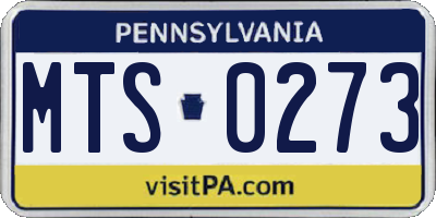 PA license plate MTS0273