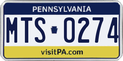 PA license plate MTS0274