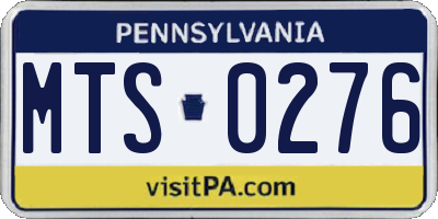 PA license plate MTS0276