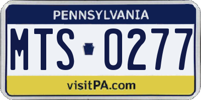 PA license plate MTS0277