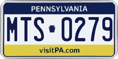 PA license plate MTS0279