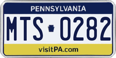 PA license plate MTS0282