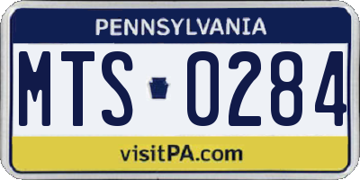 PA license plate MTS0284