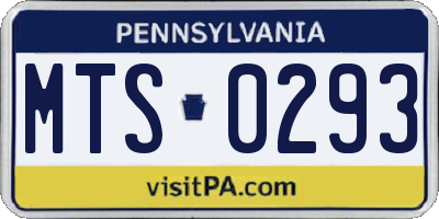 PA license plate MTS0293