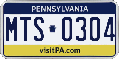 PA license plate MTS0304