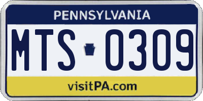 PA license plate MTS0309