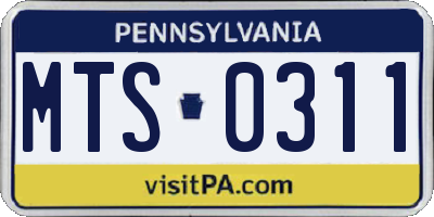 PA license plate MTS0311