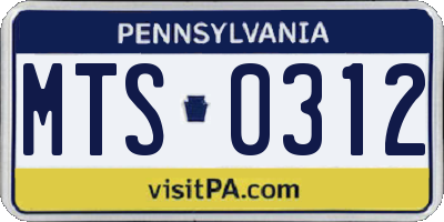 PA license plate MTS0312
