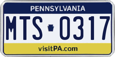 PA license plate MTS0317