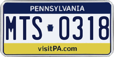 PA license plate MTS0318