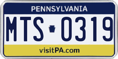 PA license plate MTS0319