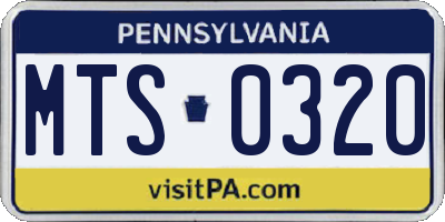 PA license plate MTS0320