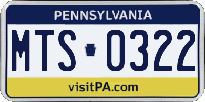 PA license plate MTS0322