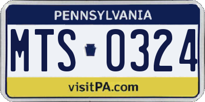 PA license plate MTS0324