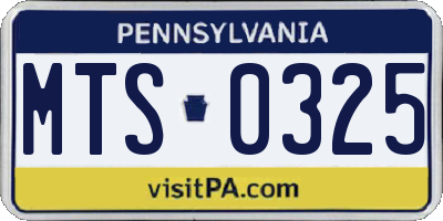 PA license plate MTS0325