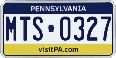 PA license plate MTS0327