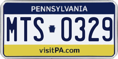 PA license plate MTS0329