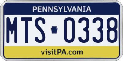 PA license plate MTS0338
