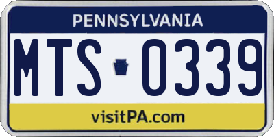 PA license plate MTS0339