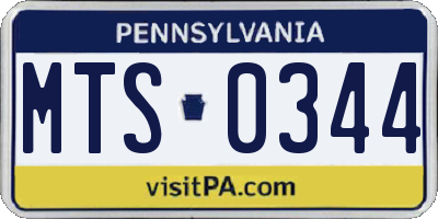 PA license plate MTS0344