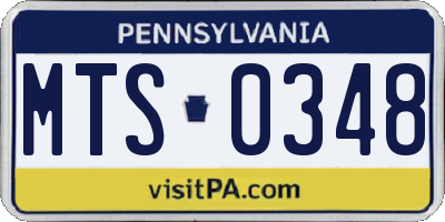 PA license plate MTS0348