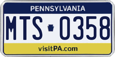 PA license plate MTS0358