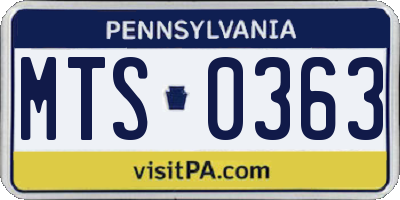 PA license plate MTS0363
