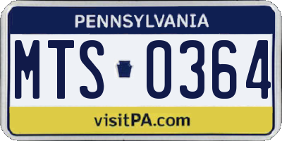 PA license plate MTS0364