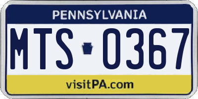 PA license plate MTS0367