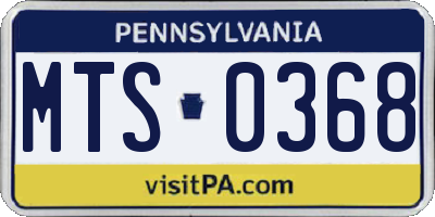 PA license plate MTS0368