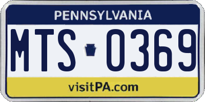 PA license plate MTS0369