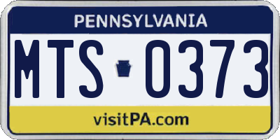 PA license plate MTS0373