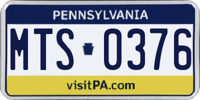 PA license plate MTS0376