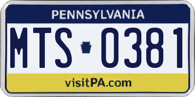 PA license plate MTS0381