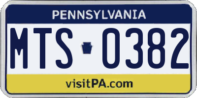 PA license plate MTS0382