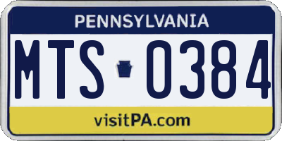 PA license plate MTS0384